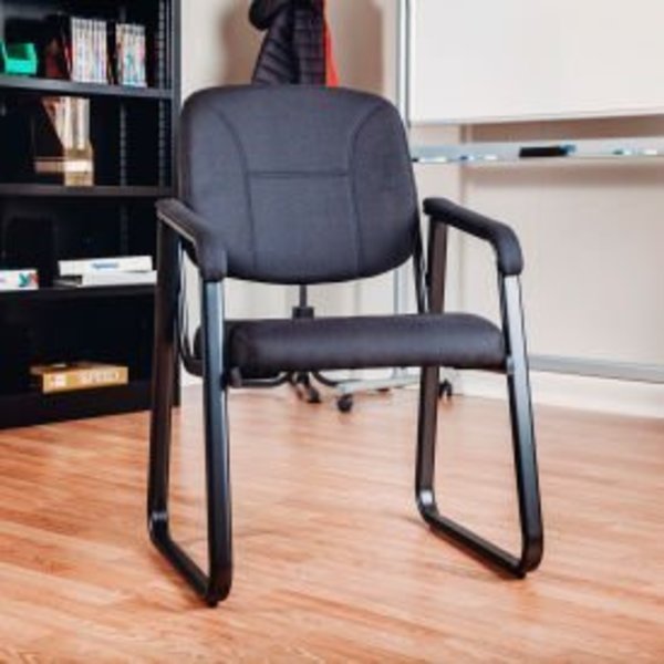 Global Equipment Interion® Guest Chair - Fabric - Black A8049NPF+28F-BK